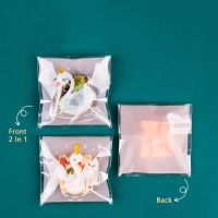 【DT】 hot  100pcs/lot Pink Frosted Cozy Little Swan 2 In 1 Cookies Self Adhesive Packaging Bags Cute Goose Party DIY Dessert Soap Bags Pack