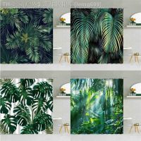 【CW】♣  Monstera Shower Curtain Theme Fashion Fabric Curtains