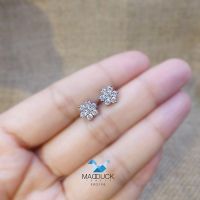 Madduckjewels ต่างหูเงินแท้ เพชร CZ ชุบโรเดียม ER2106