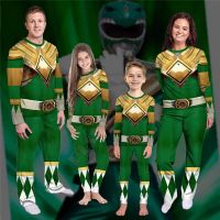 【YF】 Classic Movie Characters Power Ranger Green  3D All Over Printed Funny Cartoon Family Pajamas Cosplay Clothes 01