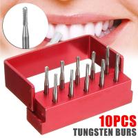 10ชิ้น/เซ็ตเหล็กทังสเตนความเร็วสูง Bur Crown เครื่องตัดโลหะ Burs สำหรับขัด Lab Burs FG-1957