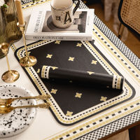 American Retro Leather Placemat Bowl Mat Household Waterproof Anti-Scald Heat-Resistant Western Placemat Coaster Heat Insulation Pad