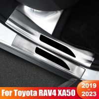 For Toyota RAV4 XA50 2019 2020 2021 2022 2023 RAV 4 XA 50 Stainless Steel Car Door Sill Scuff Protector Cover Trim Accessories