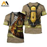 Star Firefighter 3d พิมพ์รอบคอเสื้อยืดฤดูร้อนแขนสั้น (กำหนดเองฟรี) ชื่อและรุ่นยอดนิยม