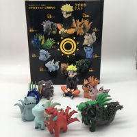 Naruto รูป Uzumaki Action FIGURE Biju Kurama ของเล่นตุ๊กตา10ชิ้นเซ็ตชั้นวางหนังสือเครื่องประดับ Creative GI FT สำหรับ Friends