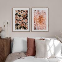 Blooming Dahlia ดอกไม้พืช Wall Art ภาพวาดผ้าใบ Nordic โปสเตอร์และพิมพ์ภาพตกแต่งบ้านสำหรับห้องนั่งเล่น