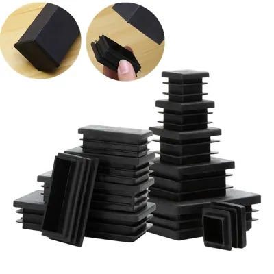 PE Plastic Square/Rectangular Pipe Plug Waterproof Cap Chair Feet Stainless Steel Sealing Plug Foot Cover