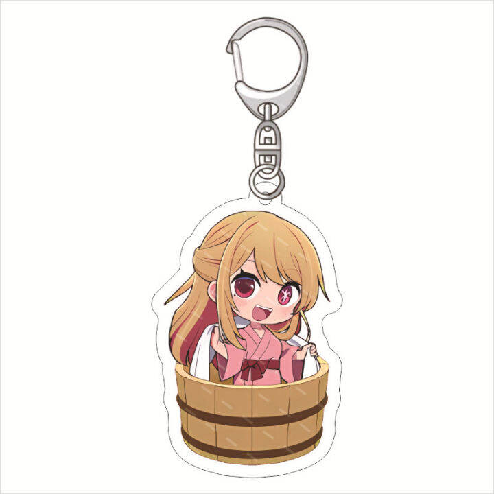 oshi-no-ko-keychain-anime-keyring-acrylic-cute-bag-pendant-kimono-hoshino-ai-ruby-arima-kana-gift