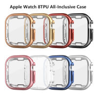 TPU ใสนุ่มเคสสำหรับ Apple Watch ป้องกันแบบรวมทุกอย่างพิเศษ49มม. กรอบชุบโลหะอุปกรณ์เสริมกรอบกันชน