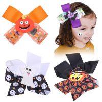 ncmama Halloween Hair Bow Clips For Baby Girl Pumpkin Ghost Witch Hairpin Hairgrips Barrettes Kids Headwear Hair Accessories