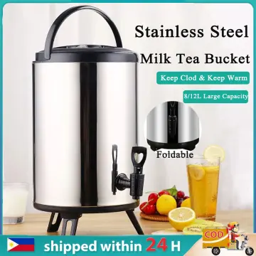 1pc Stainless Steel Black 6l Insulated Barrel Double Layer