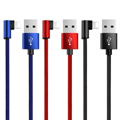 Kabel Charger USB Quick Charge 90 Derajat untuk 6 6S 7 8 Plus X XS MAX Android Tipe C