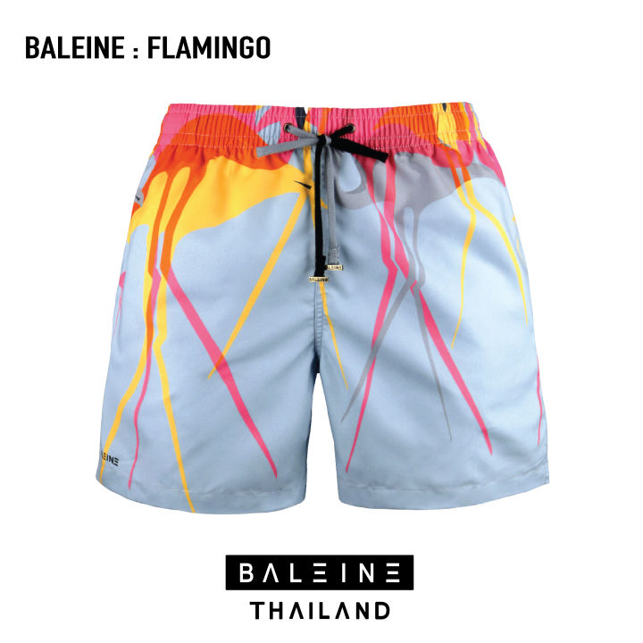 กางเกงว่ายน้ำ-กางเกงขาสั้นชาย-swimwear-beach-surf-trunks-baleine-flamingo