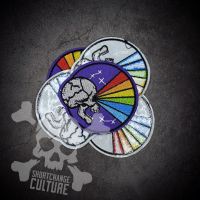 ตัวรีดติดเสื้อ ตัวรีดลายปัก อาร์มปัก LGBT Awareness Skull Patch - 8cm(L)x8cm(W)