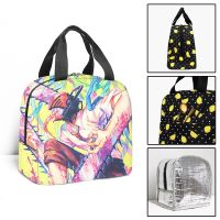 ❂❒﹍ Fashion Creative Chainsaw Man Student Work Lunchbox Thermal insulation Food Lunch Bag 3D Printed Portable Handbags Ice Bags