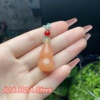 【cw】 Hetian Hand carved Gold Silk Exquisite Gourd Pendant Necklace Chain Amulet Jewelry ！