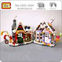 LOZ Merry Christmas Winter Candy Sweet Store House Snowman Architecture DIY Mini Blocks Bricks Building Toy For Children No