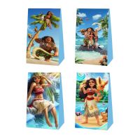 【DT】 hot  1set Disney Moana Birthday Party Candy Bags Candy Box Child Party Birthday Food Paper Kraft Seal Gift Packing Treat Bag Supplies