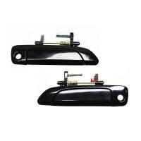 Front Exterior Outside Door Handles Black Easy Install LH for 2001-2005 Honda Civic Sedan (Left )