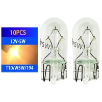 10pcs Car T10 Halogen W5W 168 194 158 Wedges Bulbs 12v 5w Auto License Plate Lamp Instrument Light Reading Lights Clearance Lamp Ceiling Lights