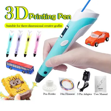 E-kewl 3D Printer Pen PLA Filament Printing Pen 3 D Pen Graffiti 3D DIY  Drawing Pencil For Kids Children Toys Birthday Gift