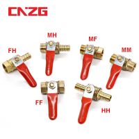 Brass Water Oil Air Gas Fuel Line Shutoff Ball Valve Pipe Fittings Pneumatic Connector Controller Handle 6-12MM Hose Barb Inline