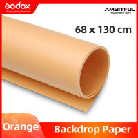 AMBITFUL 68X130cm 27*51inch PVC Orange Background Photography Backdrop Paper Matte PVC Vinyl Seamless Background Seamless Water-proof