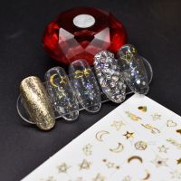 Yalayee [Nail Sticker] の Star MoonPlanetConslation Series SolidHollow Moon Shape Gold Silver Black White