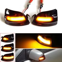 ไฟสัญญาณเลี้ยว LED รถยนต์แบบไดนามิกต่อเนื่องกระจกมองหลังไฟกะพริบสำหรับ Ford C-MAX 2007 2008 2009 2010การเลี้ยว/สัญญาณไฟประกอบ