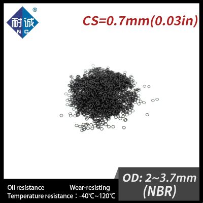 10 PCS / Lot Nitrile Rubber Black NBR 70A O-ring CS 0.7mm OD2/3/3.2/3.7x0.7mm O Ring Gasket Oil Resistant Waterproof