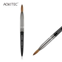 Aokitec Kolinsky Acrylic Nail Brush 1pcs Black UV Gel Polish Nail Art Extension Builder Pen Drawing Brushes Artist Brushes Tools