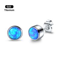 Hypoallergenic Earrings Girl Women Titanium Cubic Zirconia Opal Tiny Stud Earrings - Aliexpress