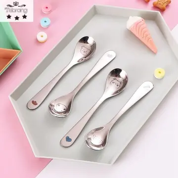 1Pc Portable Baby Food Spoon Green Orange Infant Training Spoons Children  Learning To Eat Curved Oval Feeding Newborn Tableware - AliExpress