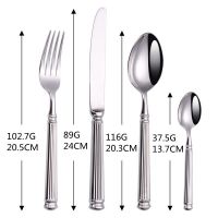 16 Pcs Gold Sliver Tableware Set Roman European Style Stainless Steel Cutlery Elegant Dinnerware Vintage Knife Spoon Fork Set