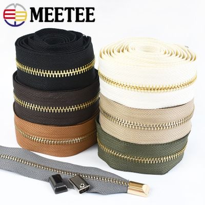 ✾卍❇ 1/2Yards 5 Metal Zipper Tape with Zip End Tail Clip Stopper Bag Clothes Decorative Repair Zips DIY Sewing Supplies Accessories