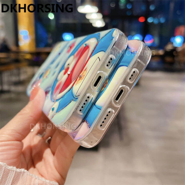 dkhorsing-เคสโทรศัพท์รูปการ์ตูน3d-ใหม่สำหรับ-realme-c53น่ารักลายโดราเอมอนเคสนิ่มซิลิโคนประดับพลอยเทียมบลูเรย์-realmec53-oppo-2023