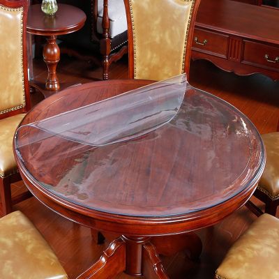 【CW】 Oilproof Round Tablecloth able Cover Glass Soft Table Dining Room Placemat 1mm