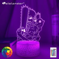 Newest Anime Led Light Chainsaw Man for Bedroom Decoration Nightlight Birthday Gifts Room Decor Table 3d Lamps Chainsaw Man Night Lights