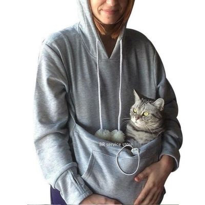 Sweatshirt Cat Hoodie Pet Pouch Hoodie Casual Unisex Oversize Cat Kangaroo Pocket Hoodie Sweatershirt Pet Carry Jumper Pullover