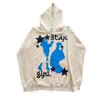 Hoodie Jacket สำหรับผู้ชายและผู้หญิง Plus ขนาด Star Girl พิมพ์ Zip เสื้อ 2022 New Street เสื้อ Hip Hop Gothic Harajuku Y2K หลวม Streetwear Tops