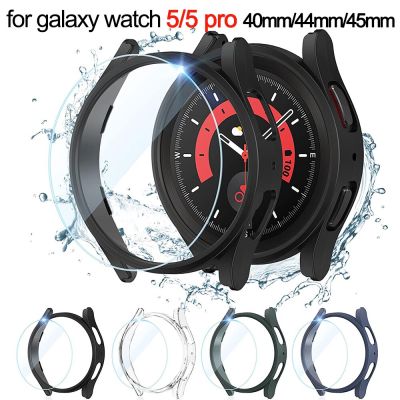 Glass+Case for Samsung Galaxy Watch 5/5 Pro Waterproof PC Galaxy Watch 5 40mm 44mm Cover Watch 5 Pro 45mm Cover+Screen Protector Cases Cases