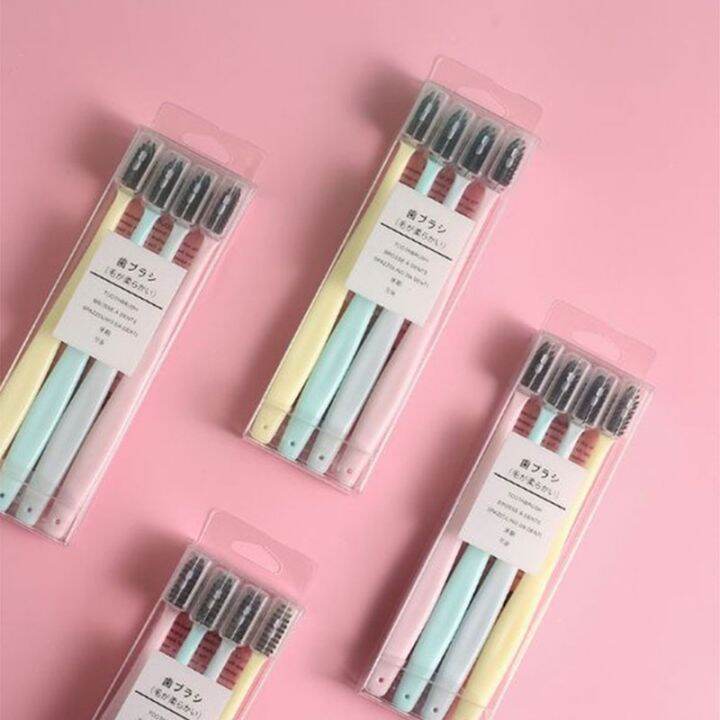 4 in 1 charcoal toothbrush economy travel portable 4 pcs tooth brush