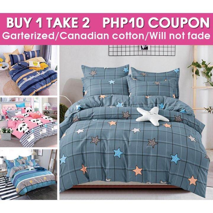 3in1 bedsheet queen size canadian cotton single double garterized bed