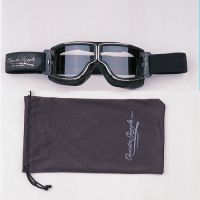 แว่นตากันลมสำหรับหรับขับขี่มอเตอร์ไซค์ Vintage Aviator goggles รุ่น T2-Black นำเข้าจากประเทศฝรั่งเศส