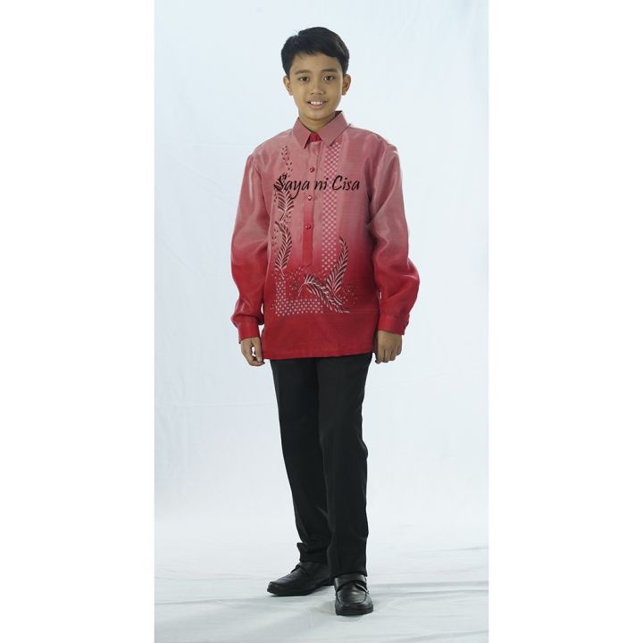 Barong Tagalog for Kids - Red | Lazada PH