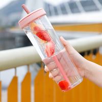 700ML Water Bottle With Straw Summer Fruit Infuser Lemon Juice Plastic Drinking Bottles Tea Cup Built-in Filter Drinkware Mug