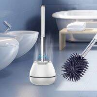 Wall Hanging TPR Toilet Brush with a Tweezer and Holder Set Silicone Bristles for Floor Bathroom Toilet Cleaning Brush