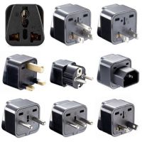 Black white universal AU UK US EU German France Israel Italy Swiss Brazil South Africa travel adapter plug socket converter