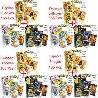 165-55Pcs Pokemon Card German Spanish French English Vmax GX Energy Card Pikachu Rare Collection Battle Trainer Boys Gifts Toys