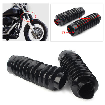 2PCS Motorcycle Rubber Fork Boots Gators Covers For Harley Softail FXST Dyna FXDWG FXWG 41mm Hole Universal